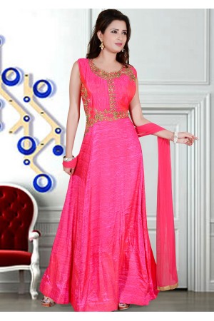 DARK PINK COLOR DESIGNER GOWN